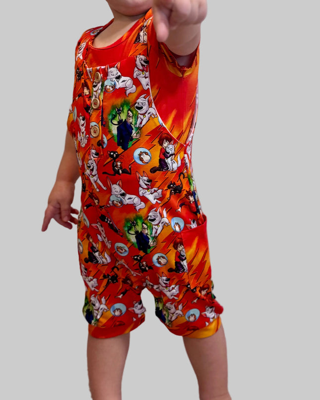 Super Bark Short Overalls w Onesie