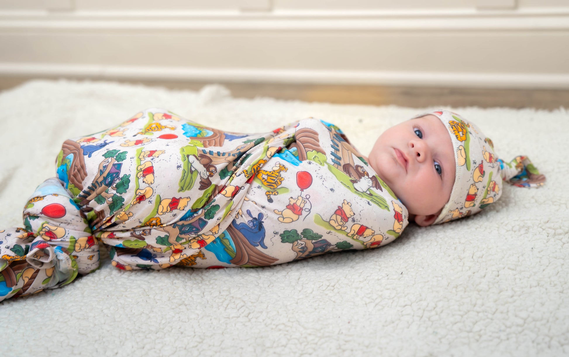 Beige Bear Swaddle with Hat