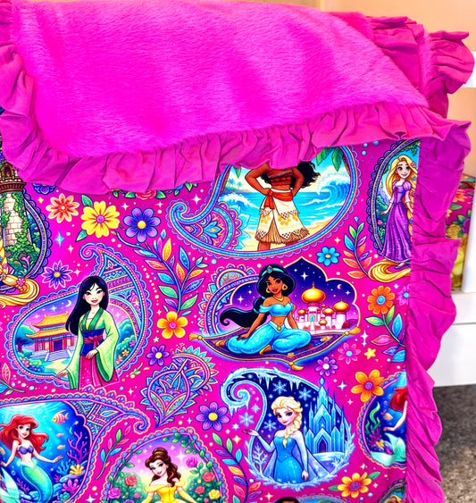 Pretty in Pink Ruffled Plush Blanket