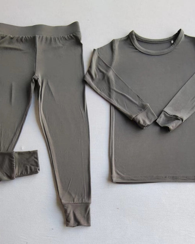 Grey Long Sleeve Two Piece Set