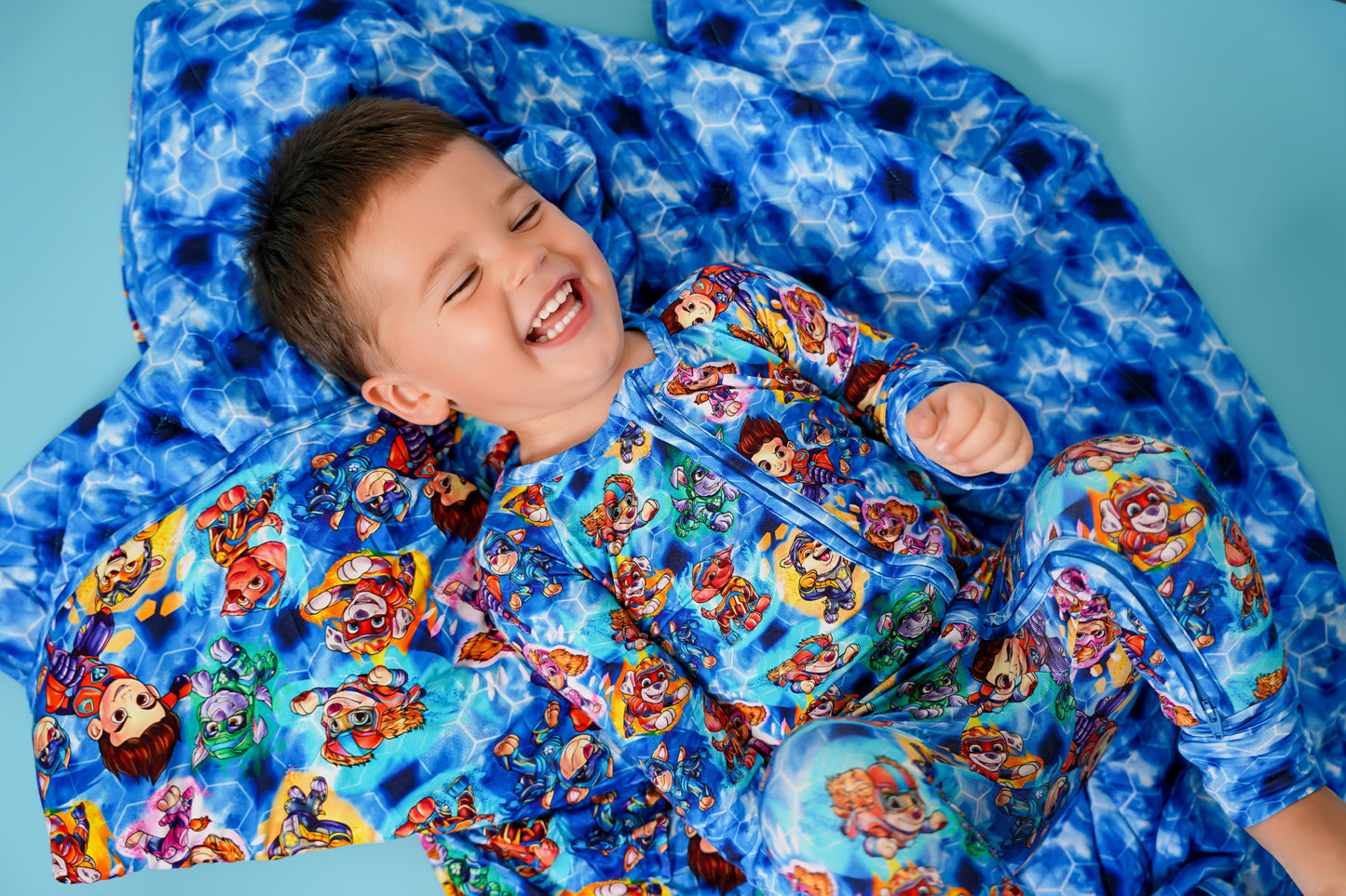 Ultimate Pups (Blue) Quilted Blanket