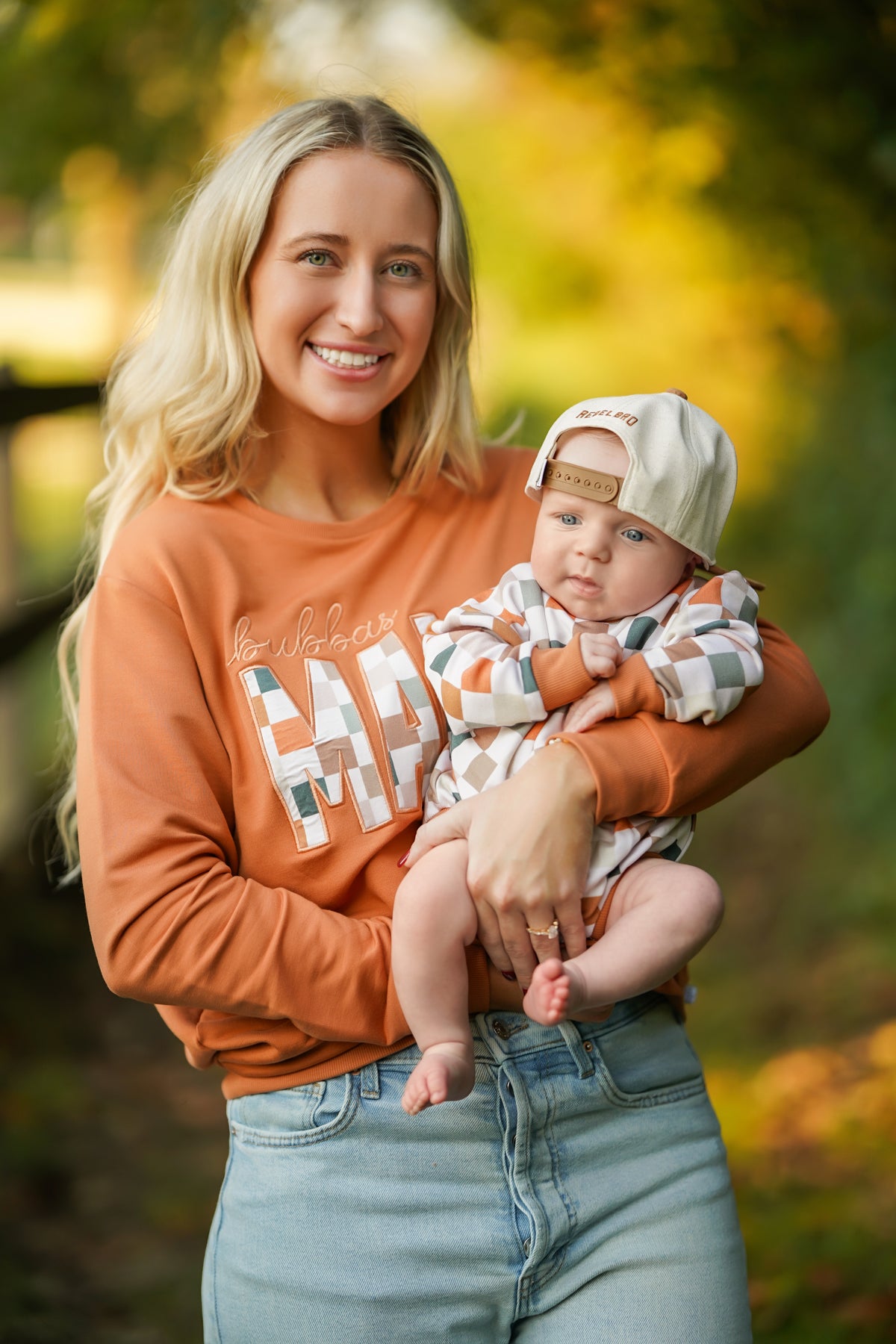 Fall Checks Bubbas MAMA Crewneck