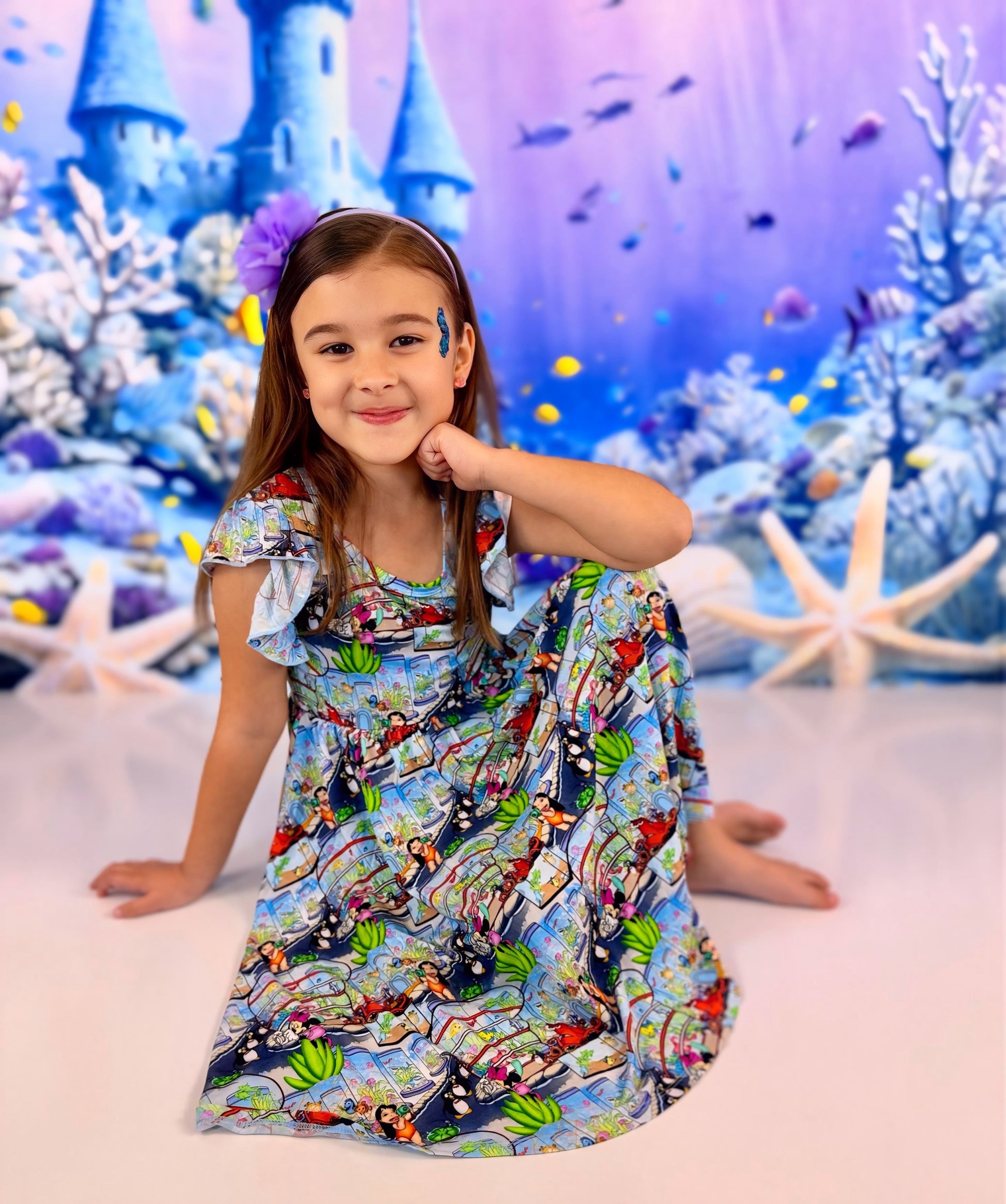 Fishtank Friends Twirl with Shorts