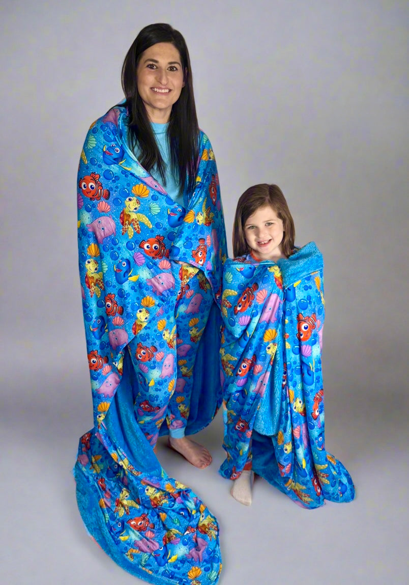Lucky Fin 60x60 Bamboo/Plush Blanket