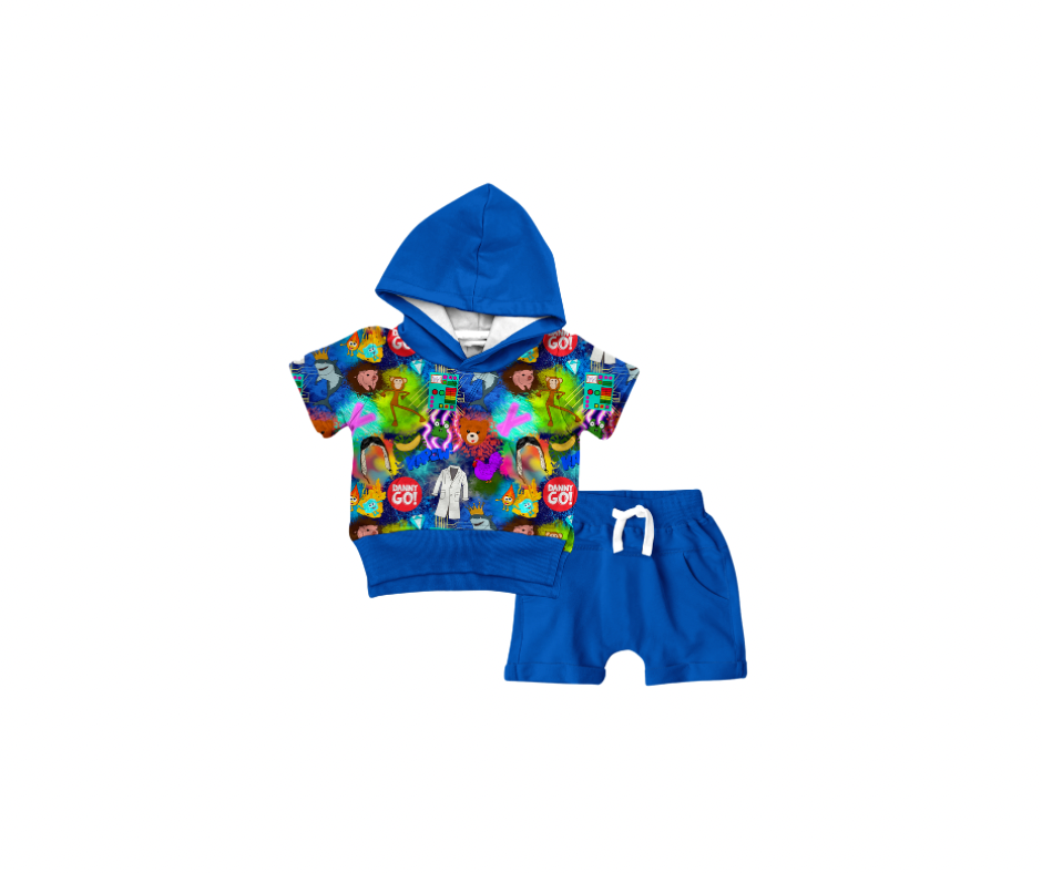 KAPOW Short Sleeve Hoodie & Shorts Set