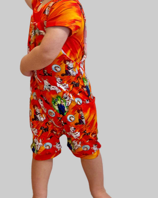 Super Bark Short Overalls w Onesie