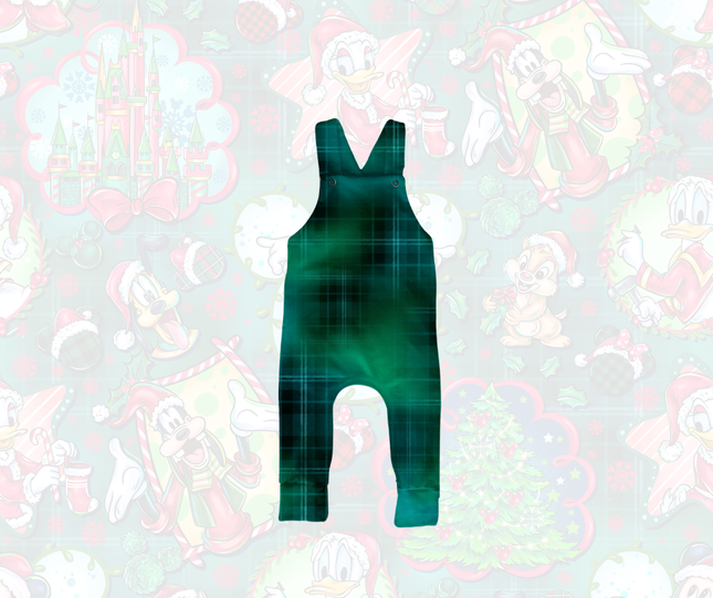 Plaid Mouse French Terry Overalls & Long Sleeve Onesie PREORDER