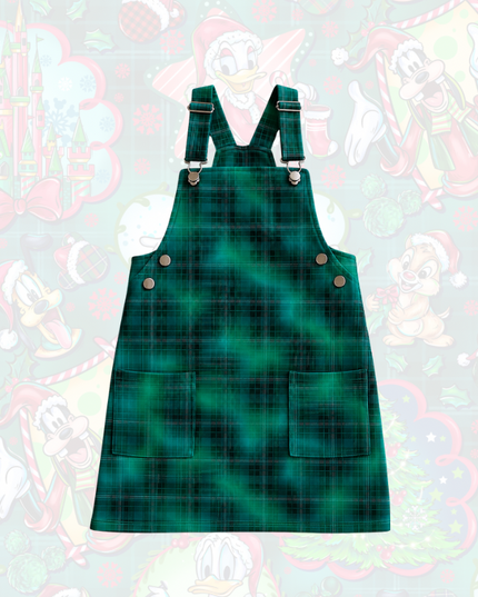 Plaid Overall Dress/ Plaid Mouse Ruffled Shirt PREORDER