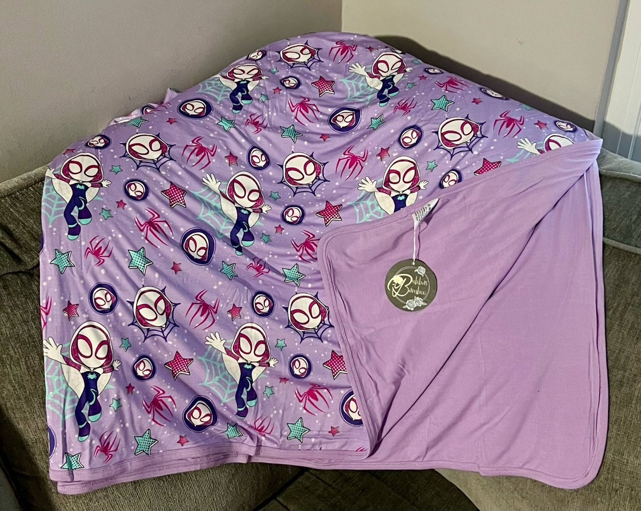 Purple Web 60x60 Double Layer Blanket