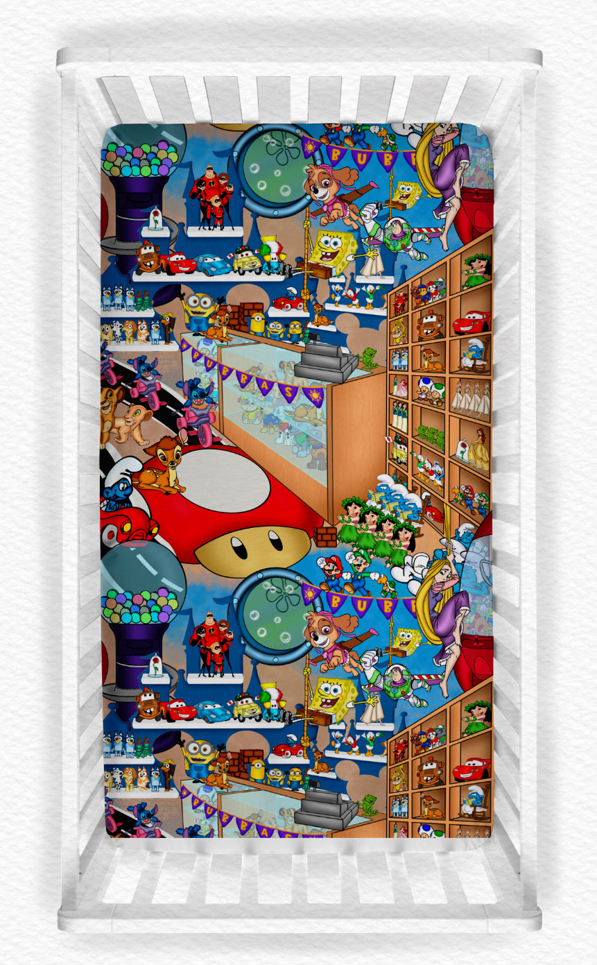 Toy Store Crib Sheet
